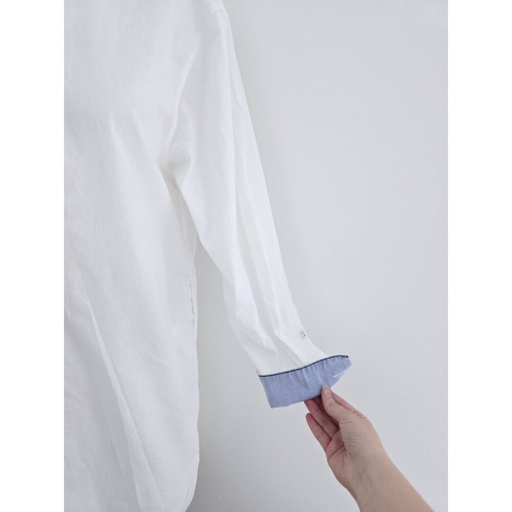 Mersea Essential Cotton Collar Long Sleeves Costal Relaxed White Shirt Dress M - Picture 6 of 12